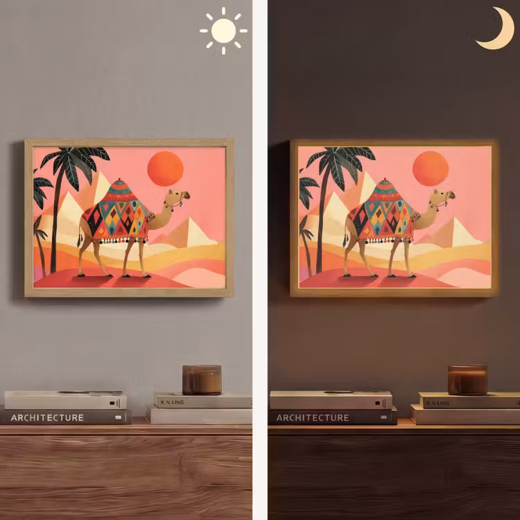 Lightbox - Wandlamp - Kameel - Pyramides - Rode zon — 6