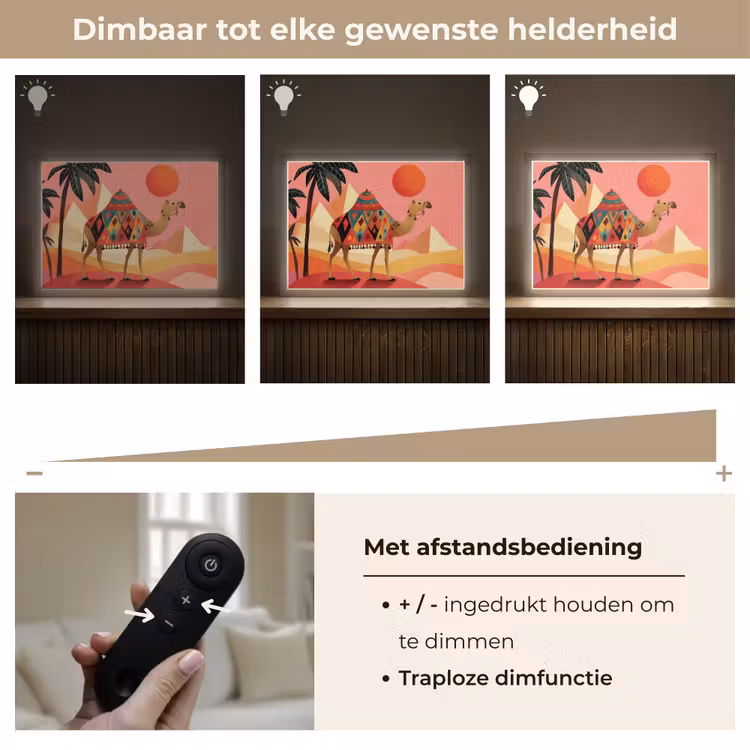 Lightbox - Wandlamp - Kameel - Pyramides - Rode zon — 9