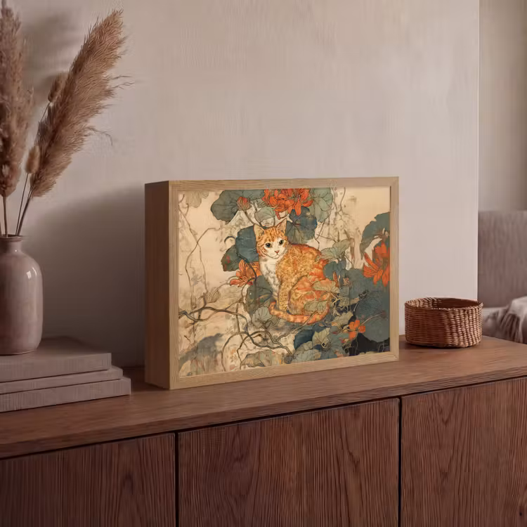 Lightbox - Wandlamp - Kat - Sierlijk - Bloemen — 4
