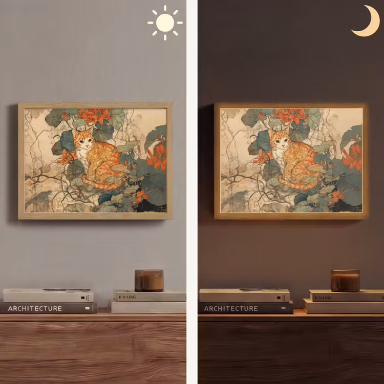 Lightbox - Wandlamp - Kat - Sierlijk - Bloemen — 6