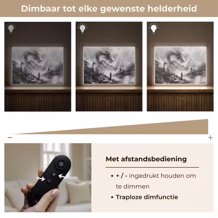 Lightbox - Wandlamp - Krijger - Draak - Grijs — 9