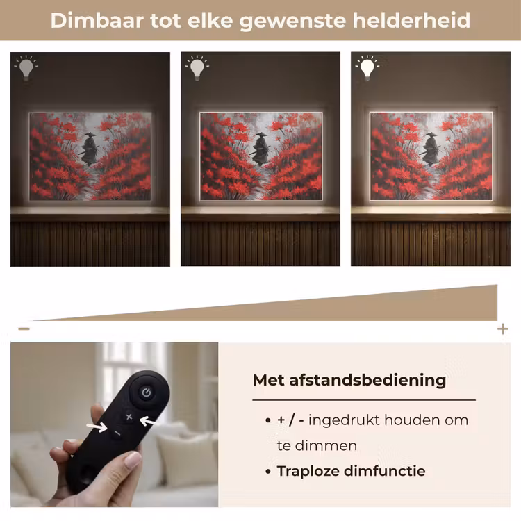Lightbox - Wandlamp - Rode bloemen - mistig - Man — 9
