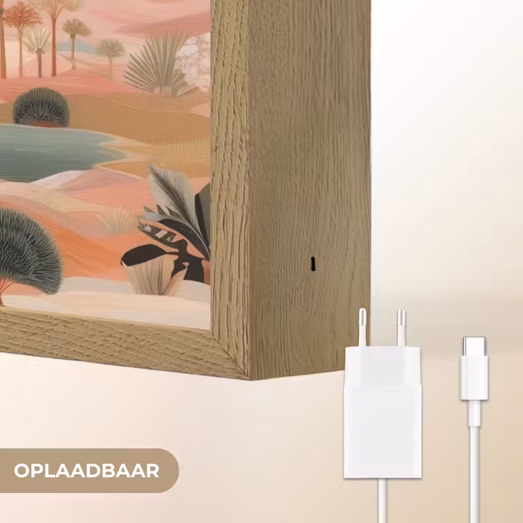 Lightbox - Wandlamp - Roze landschap - Palmen - Water — 7