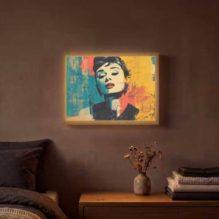 Lightbox - Wandlamp - Vrouw - Rode lippen - Expressief - Grafisch — 3