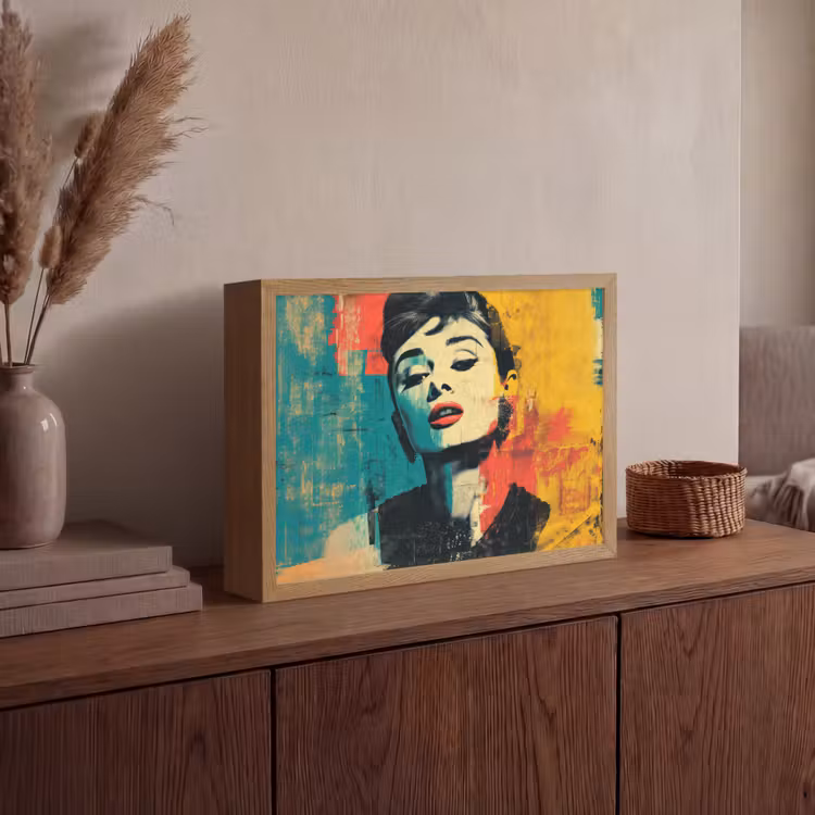 Lightbox - Wandlamp - Vrouw - Rode lippen - Expressief - Grafisch — 4