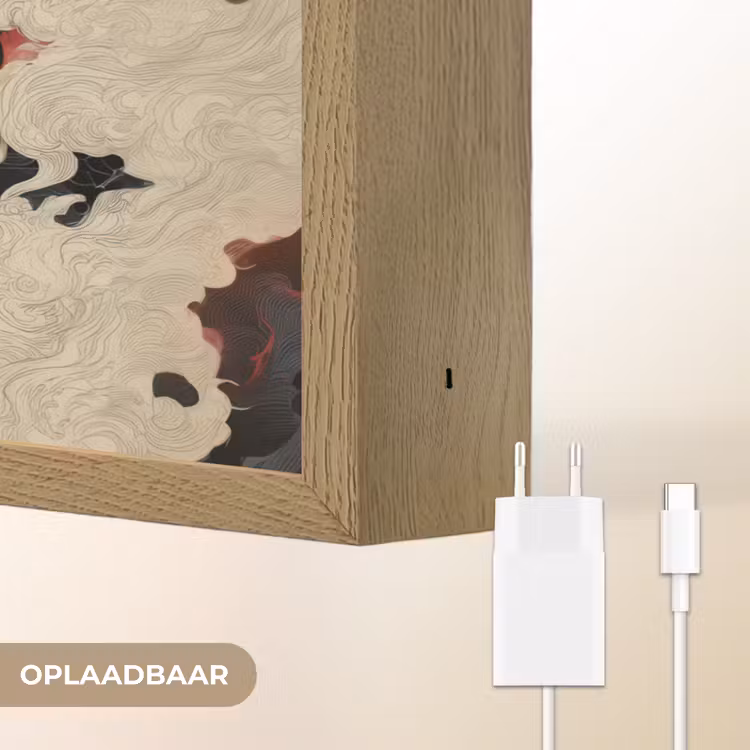 Lightbox - Wandlamp - Zwarte draak - Rookwolken - Rood — 7