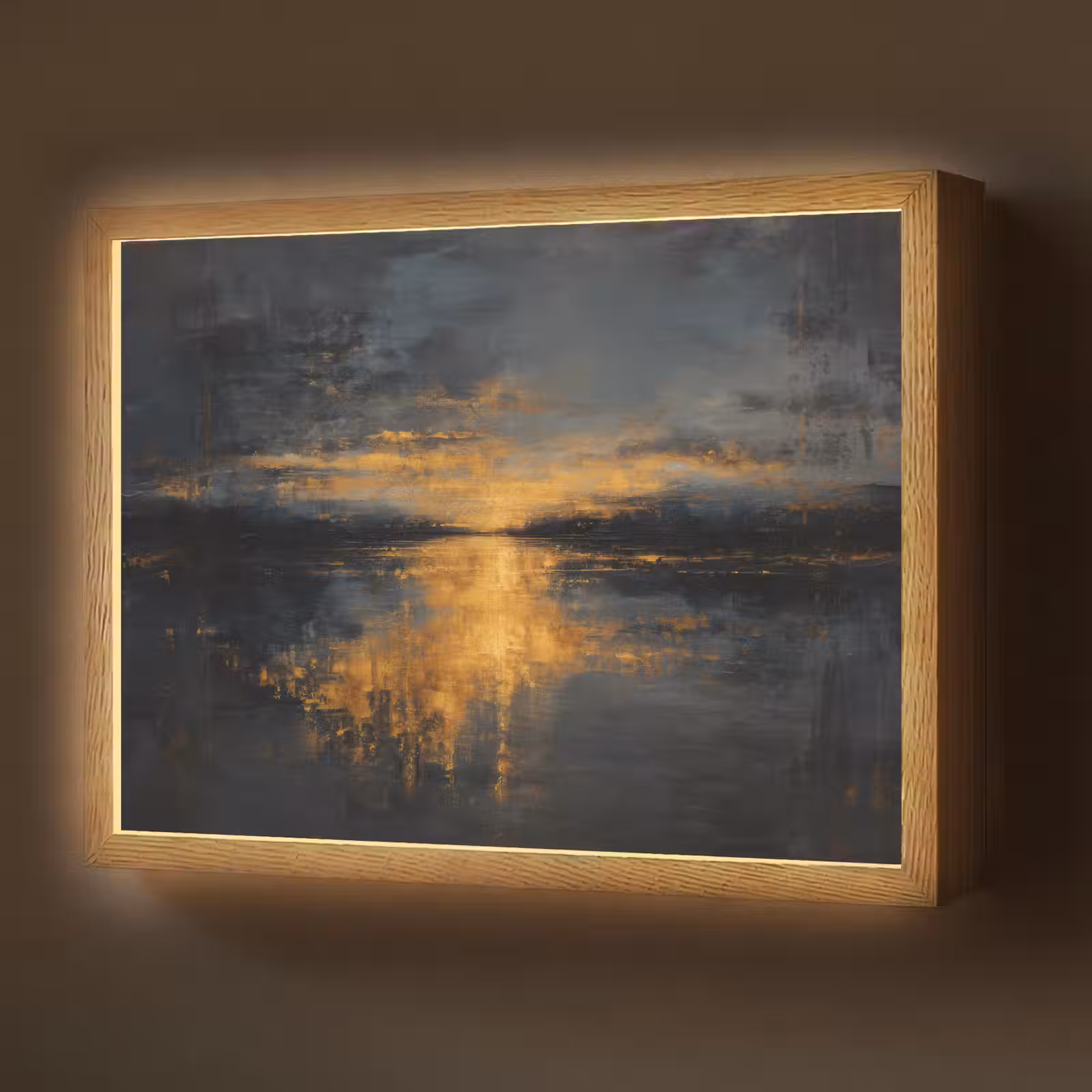 Lightbox - Wandlamp - Gouden Reflectie op Water — 1