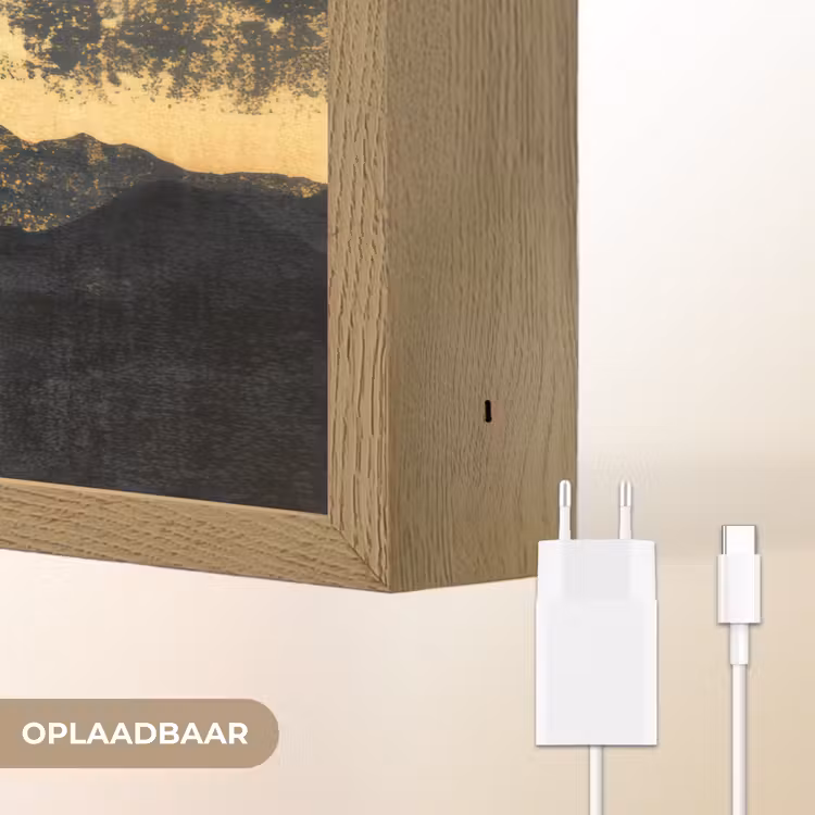 Lightbox - Wandlamp - Gouden Bergen bij Maanlicht — 7