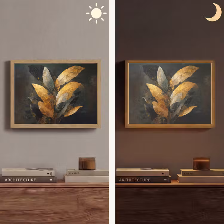 Lightbox - Wandlamp - Gouden Bladcompositie – Botanische Luxe — 6