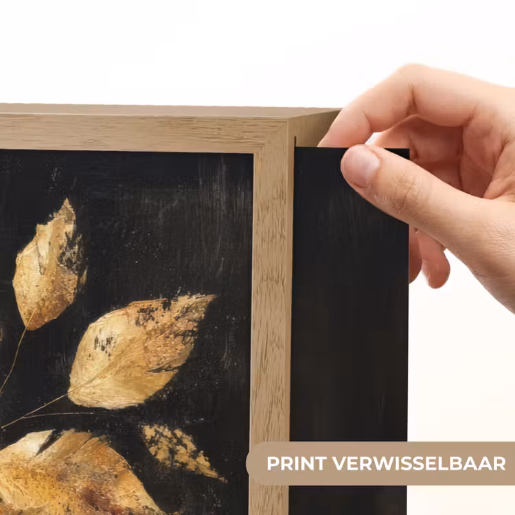 Lightbox - Wandlamp - Gouden Bladeren op Donkere Achtergrond — 5