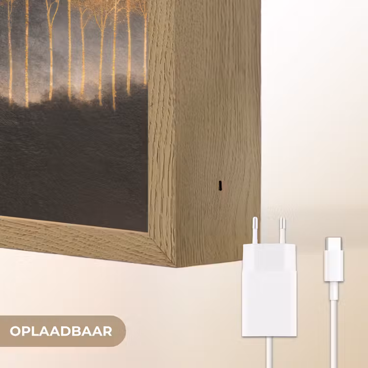 Lightbox - Wandlamp - Gouden Bomen in Mistig Landschap — 7
