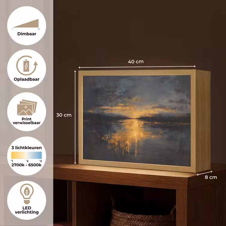 Lightbox - Wandlamp - Gouden Reflectie op Water — 10