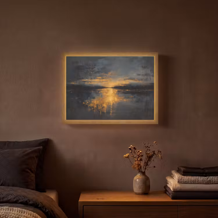 Lightbox - Wandlamp - Gouden Reflectie op Water — 3