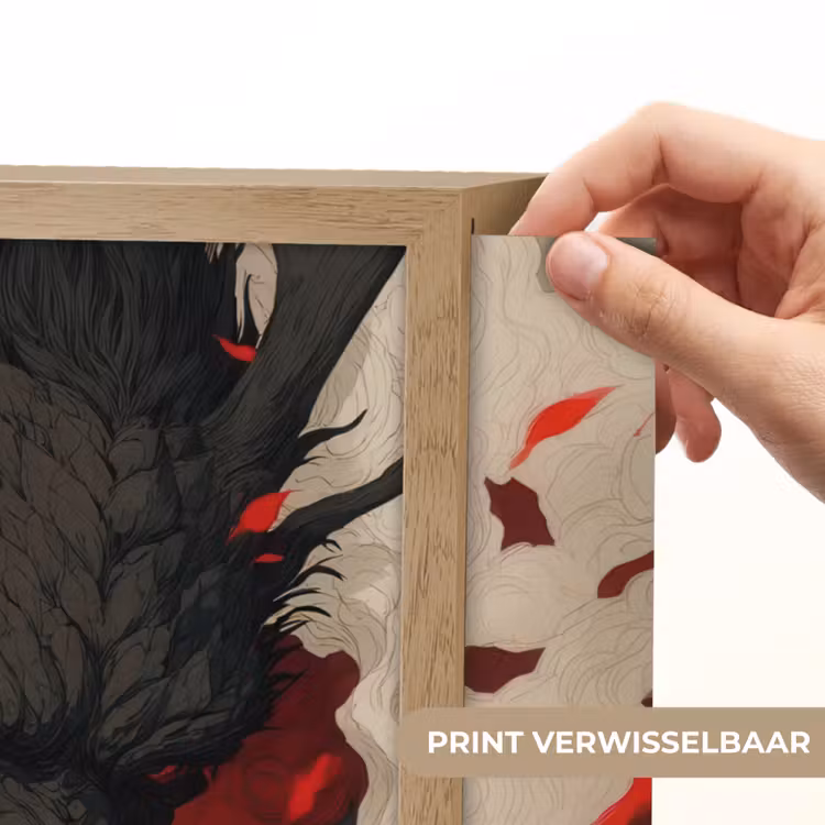 Lightbox - Wandlamp - Krijger - Draak - Zwart - Rood - Rook — 5