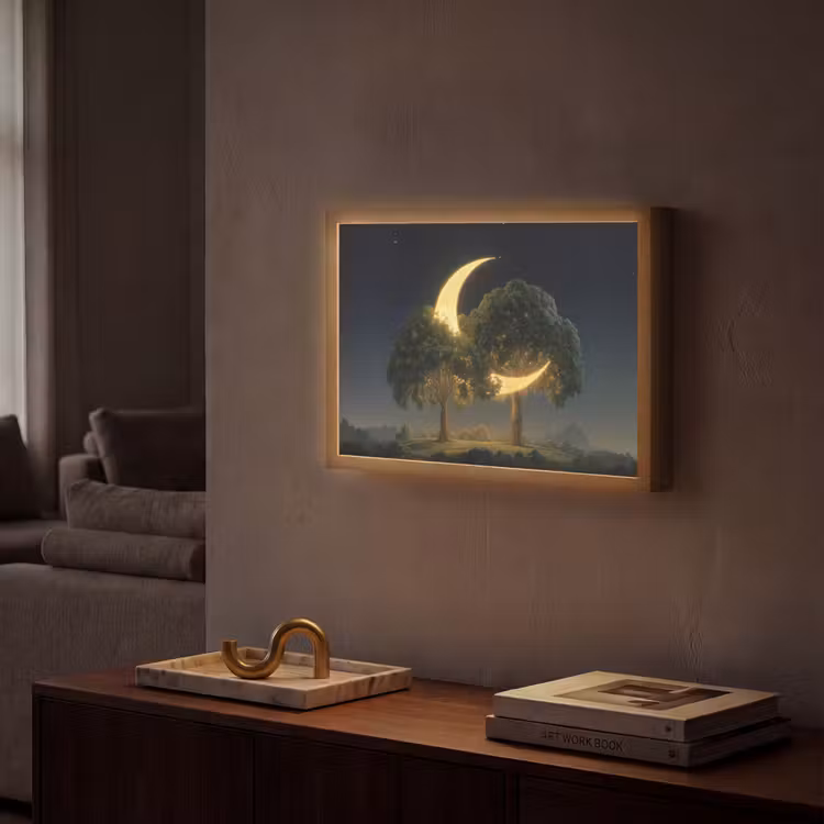 Lightbox - Wandlamp - Maan - Bomen - Rust — 2