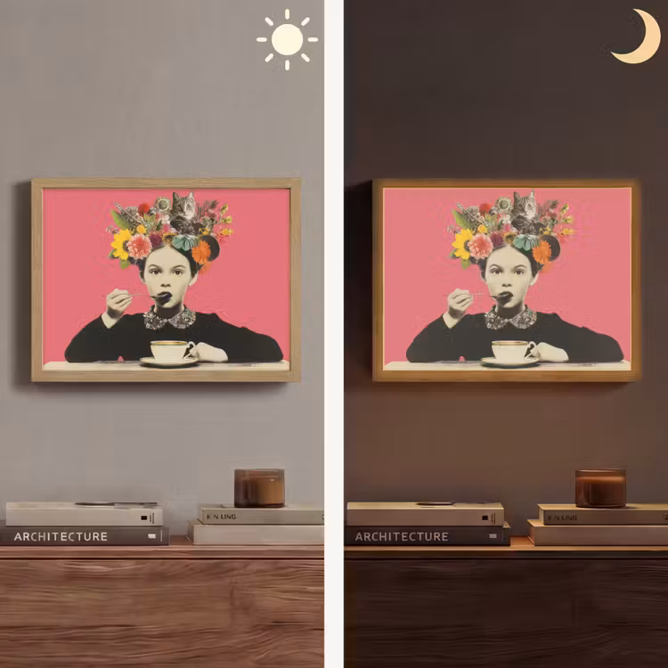 Lightbox - Wandlamp - Meisje - Kopje - Bloemen - Roze — 6