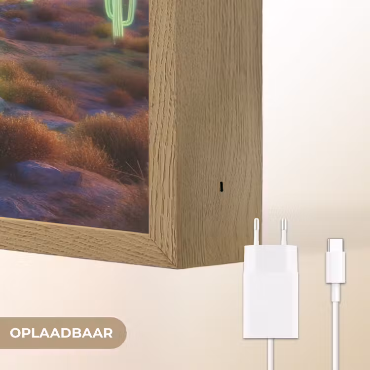 Lightbox - Wandlamp - Neon cactussen - Woestijn - Zonsondergang — 7