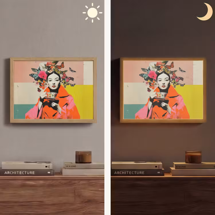 Lightbox - Wandlamp - Retro - Vrouw - Kopje - Vlinders — 6