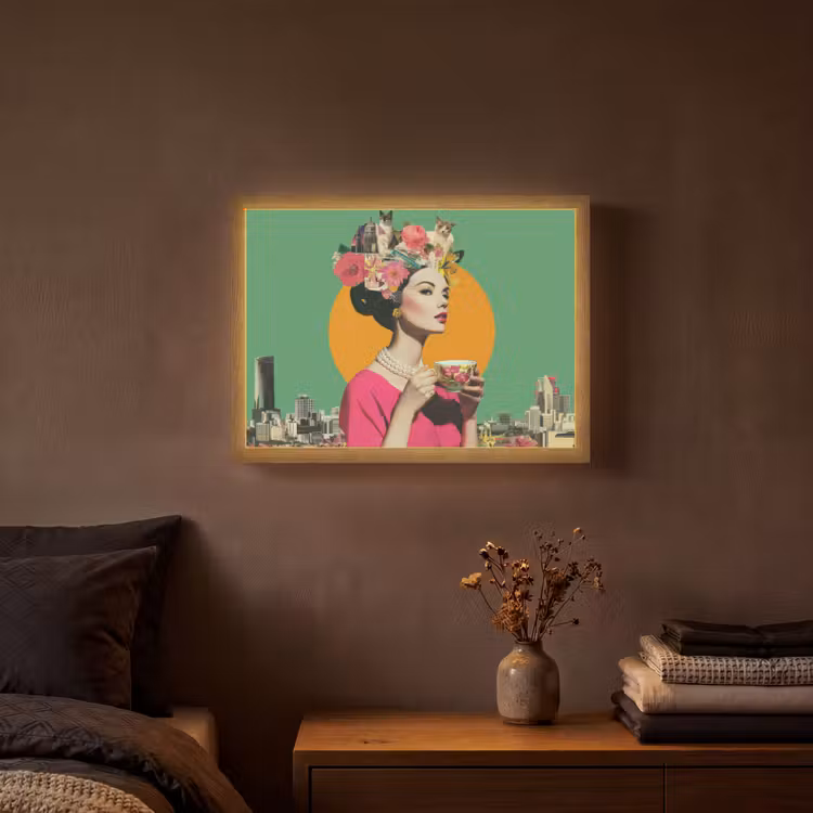 Lightbox - Wandlamp - Retro - Vrouw - Stad - Zon — 3