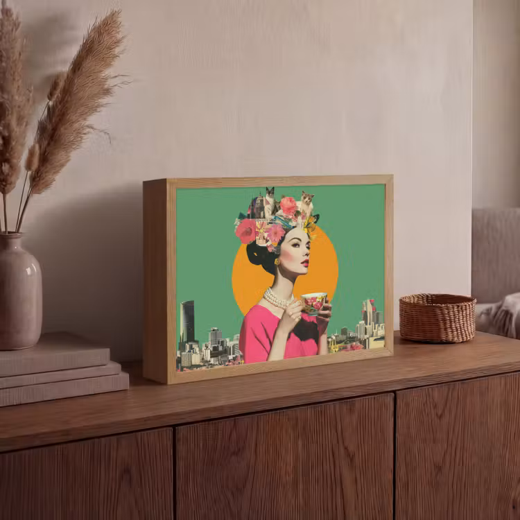 Lightbox - Wandlamp - Retro - Vrouw - Stad - Zon — 4