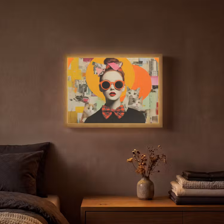 Lightbox - Wandlamp - Vrouw - Bril - Strik - Retro — 3