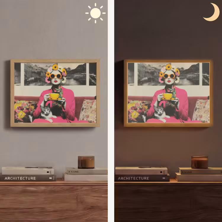 Lightbox - Wandlamp - Vrouw - Kat - Bloemen - Kopje - Retro — 6