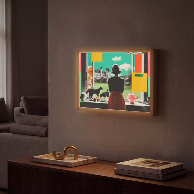 Lightbox - Wandlamp - Vrouw - Keuken - Katten - Doorkijk — 2
