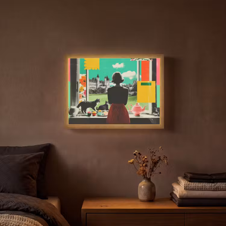 Lightbox - Wandlamp - Vrouw - Keuken - Katten - Doorkijk — 3