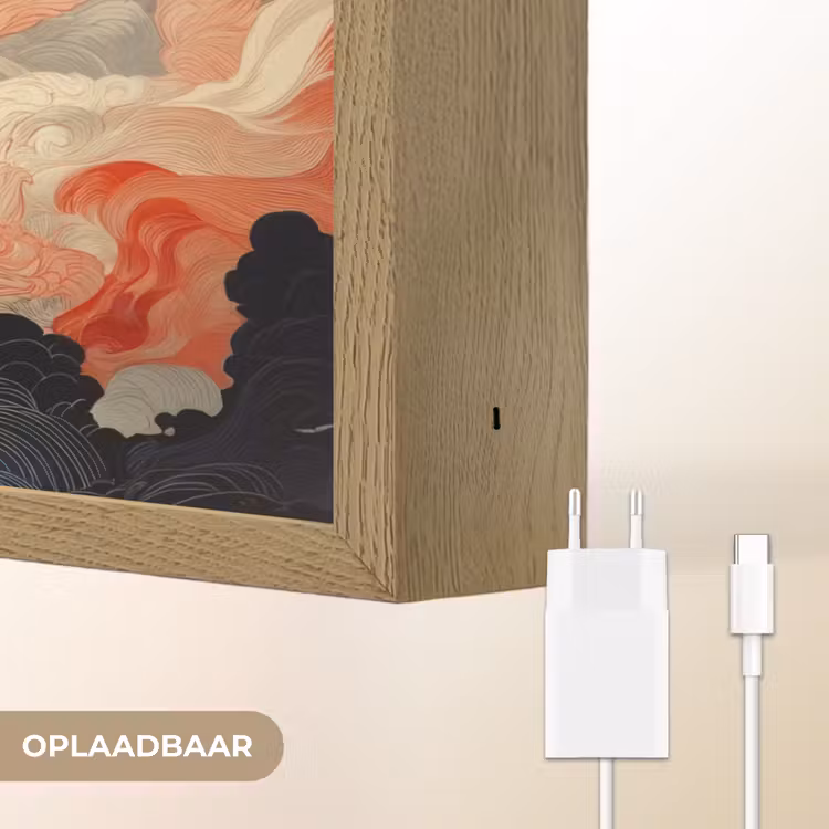 Lightbox - Wandlamp - Witte vos - wolken - maan — 7