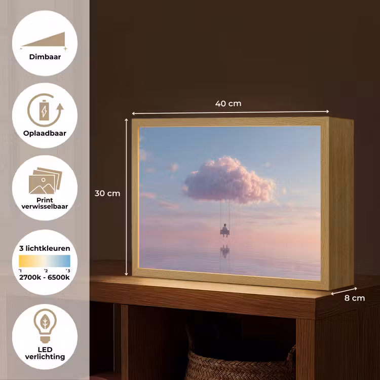 Lightbox - Wandlamp - Wolk - Schommel - Kleurrijke lucht — 10
