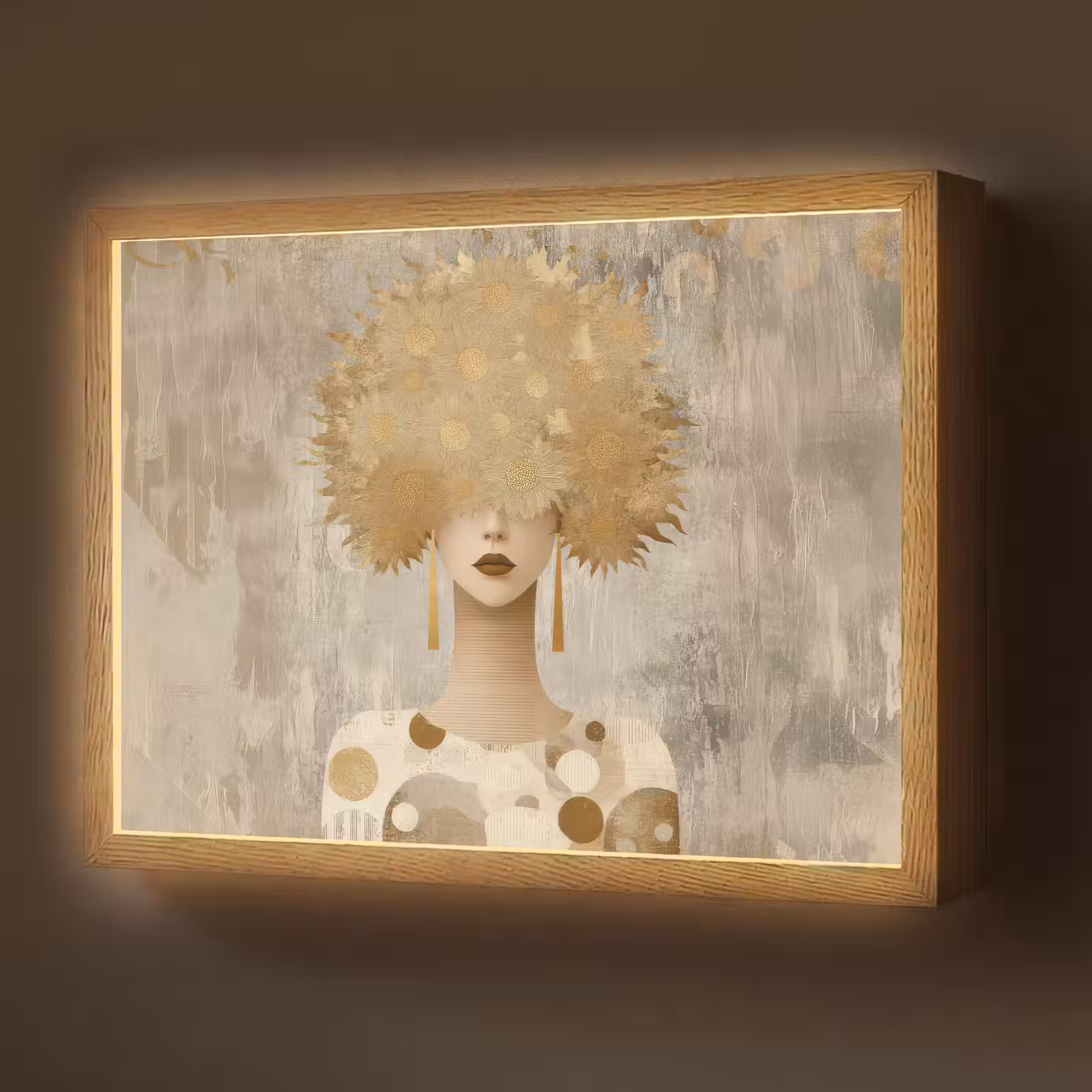 Lightbox - Wandlamp - Goud - Portret - Vrouw — 1
