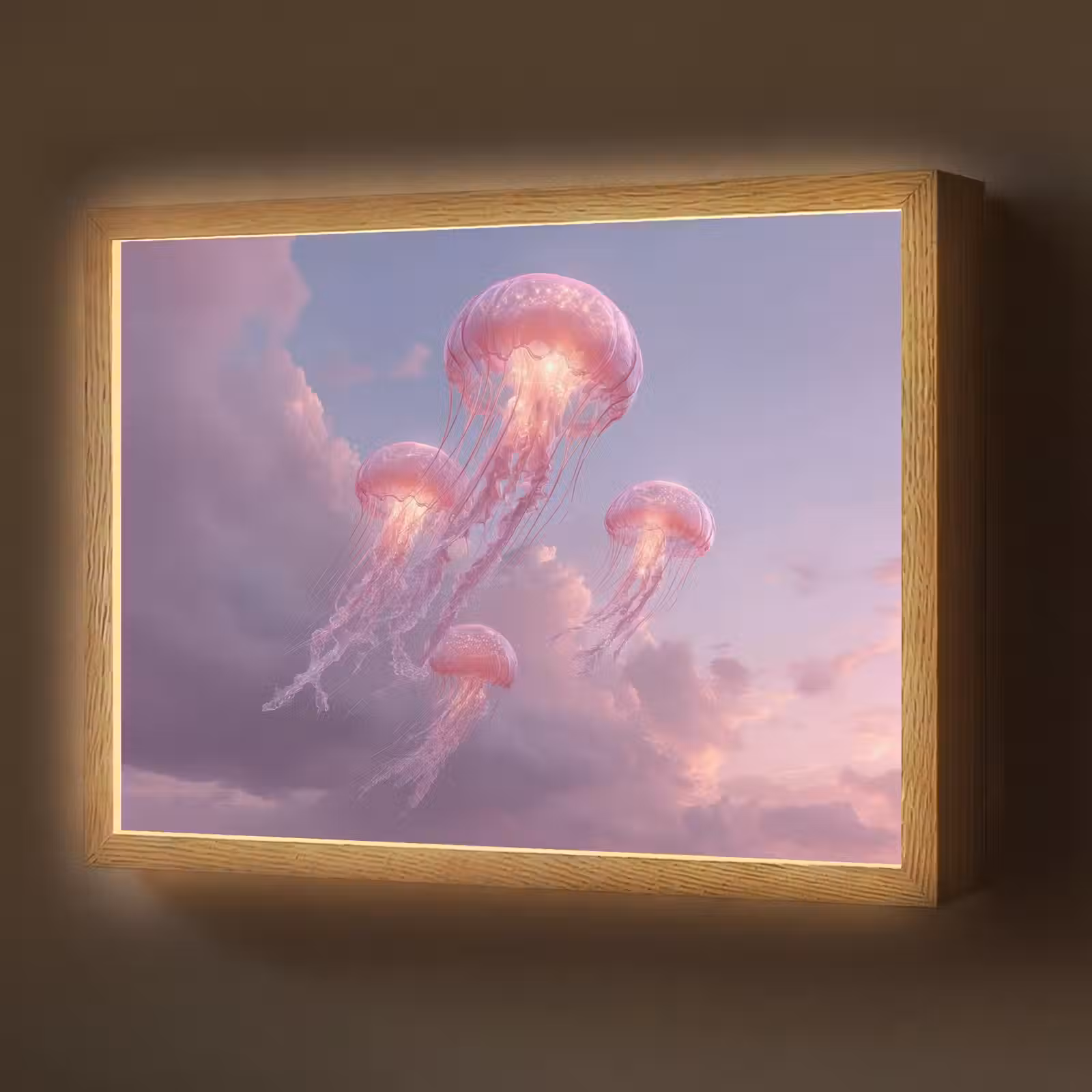 Lightbox - Wandlamp - Kwallen - Roze - Wolken — 1