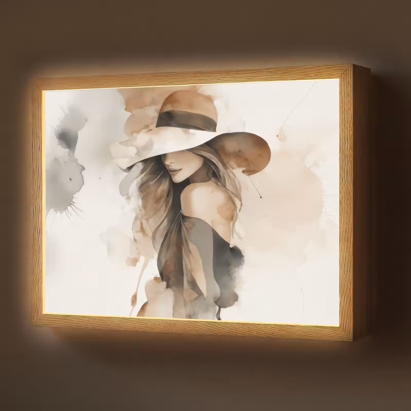 Lightbox - Wandlamp - Mysterieus - Vrouw - Sepia — 1