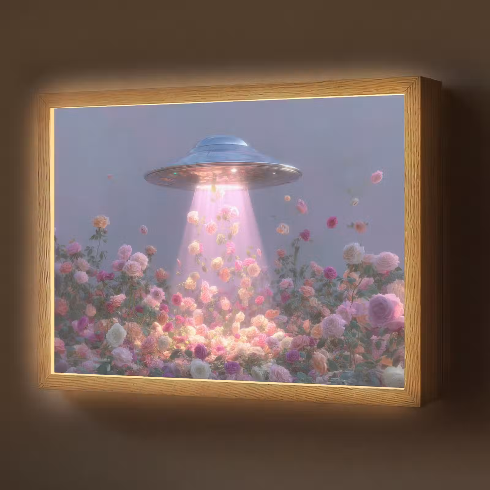 Lightbox - Wandlamp - Ufo - Rozen - Pastelkleuren — 1