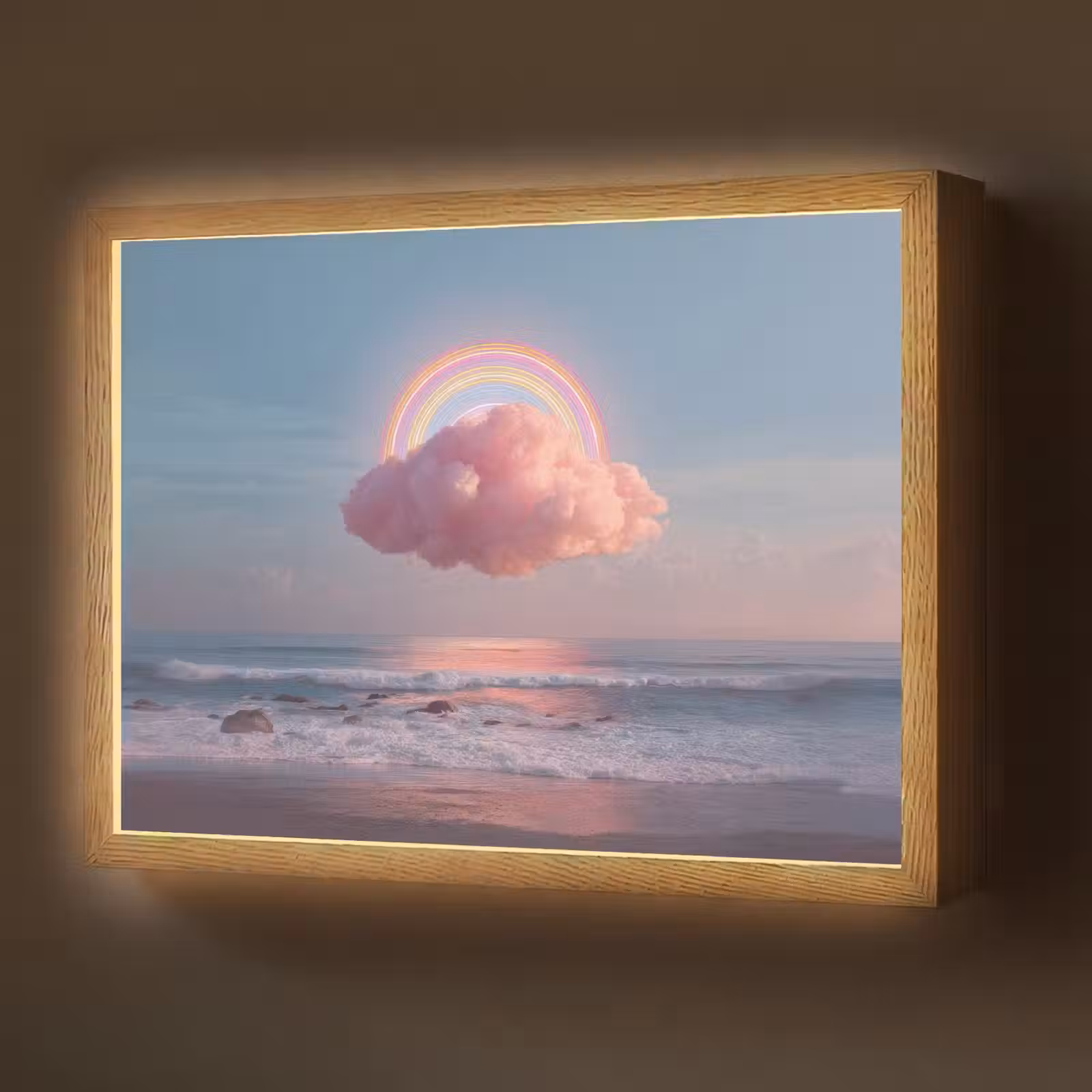 Lightbox - Wandlamp - Wolk - Regenboog - Zee — 1