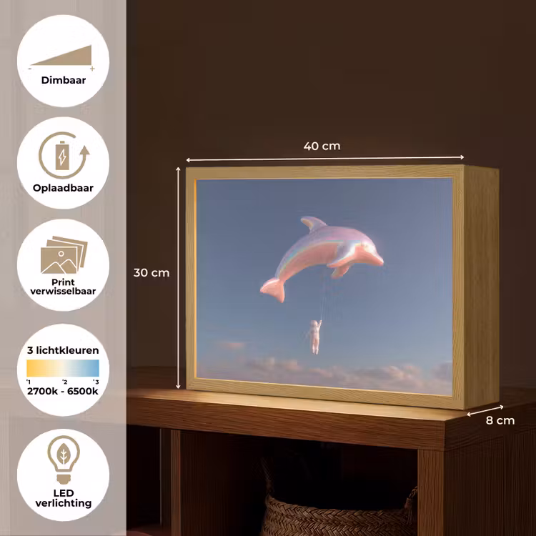 Lightbox - Wandlamp - Dolfijn - Roze - Astronaut — 10