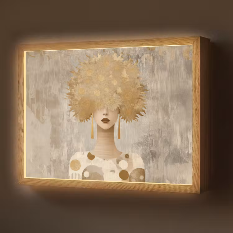 Lightbox - Wandlamp - Goud - Portret - Vrouw — 1