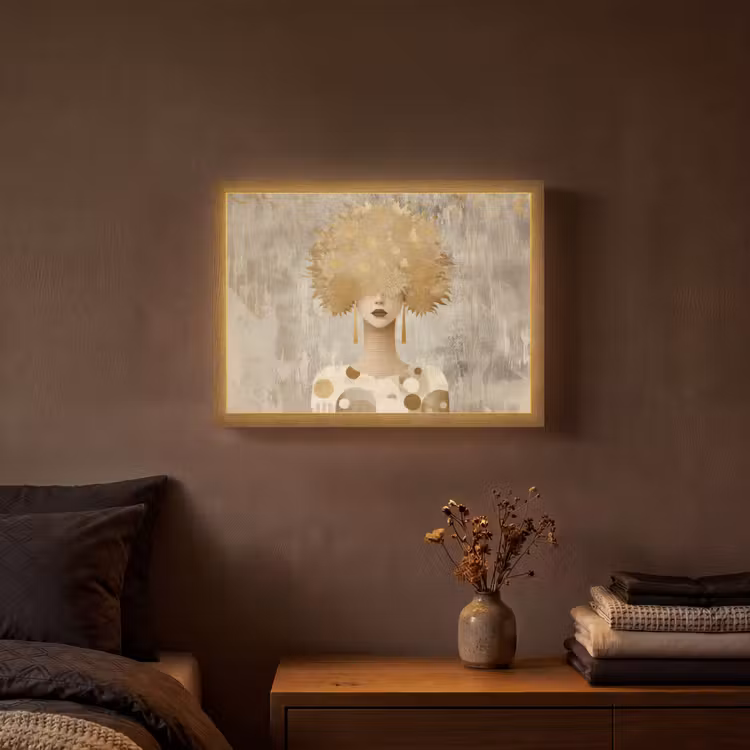 Lightbox - Wandlamp - Goud - Portret - Vrouw — 3