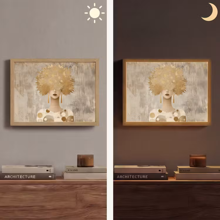 Lightbox - Wandlamp - Goud - Portret - Vrouw — 6