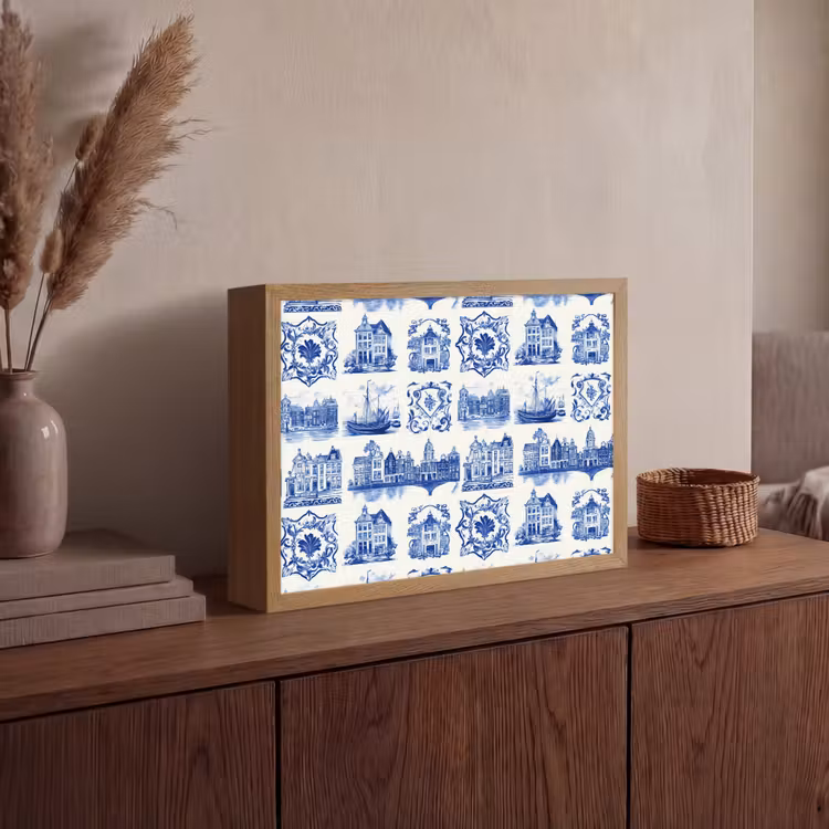 Lightbox - Wandlamp - Huizen - Schepen - Blauw — 4
