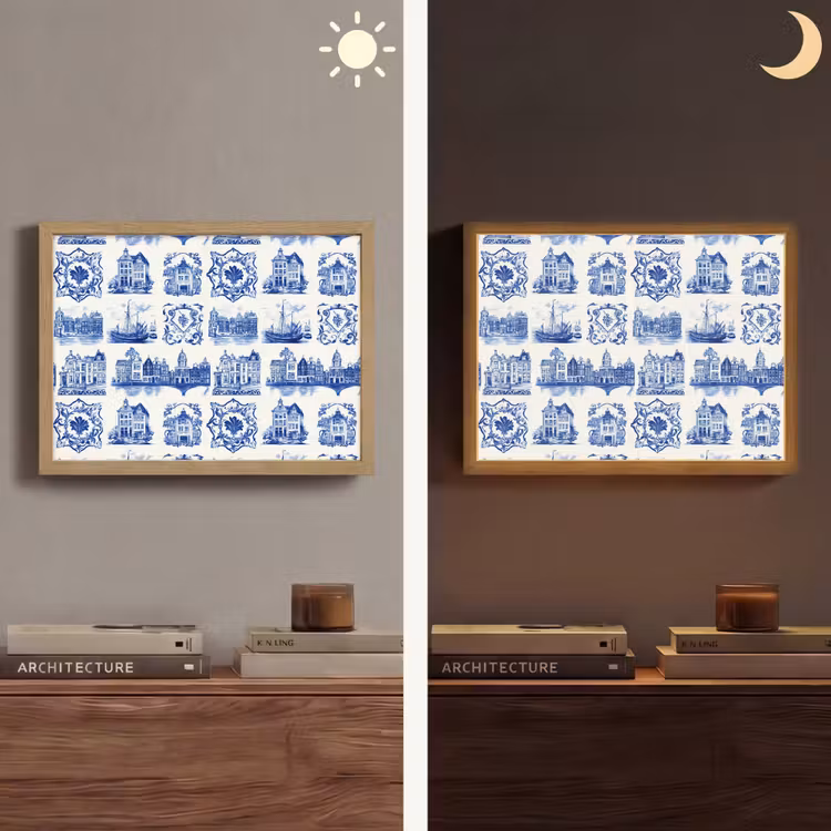 Lightbox - Wandlamp - Huizen - Schepen - Blauw — 6