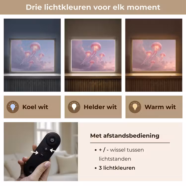 Lightbox - Wandlamp - Kwallen - Roze - Wolken — 8