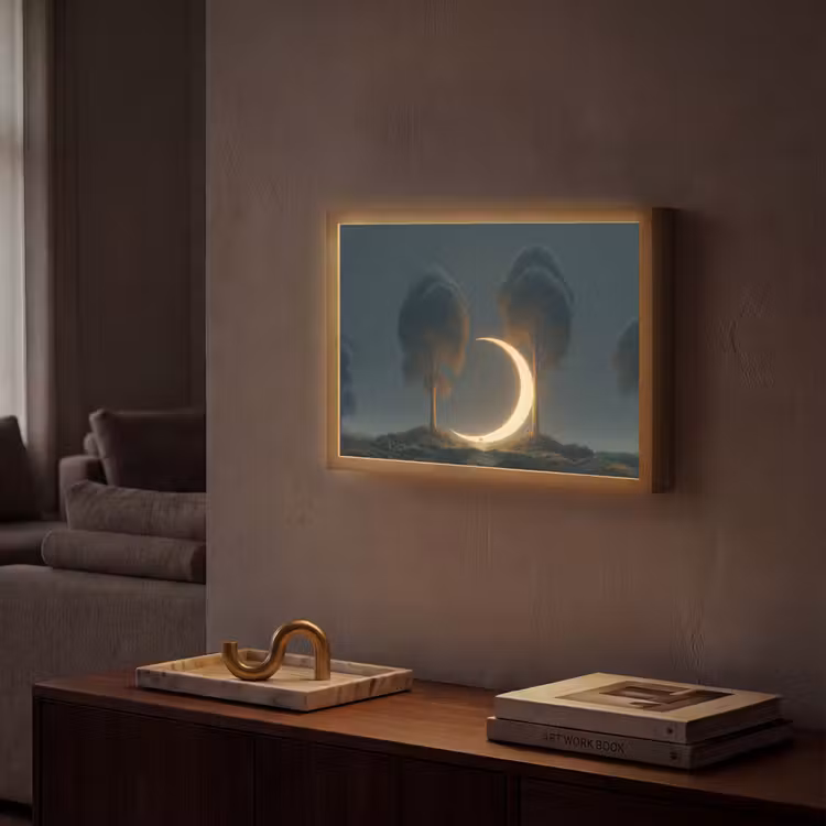 Lightbox - Wandlamp - Maan - Bomen - Wandeling — 2