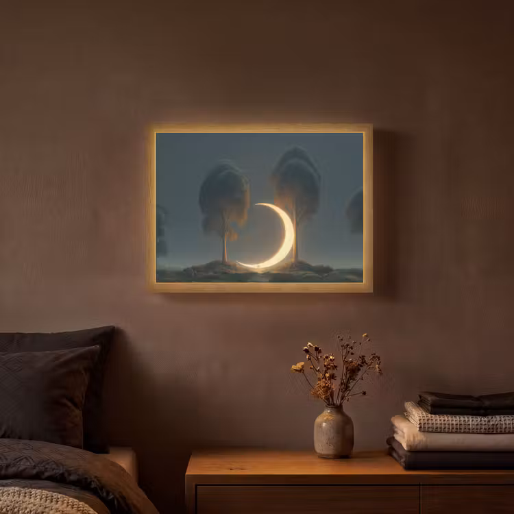 Lightbox - Wandlamp - Maan - Bomen - Wandeling — 3