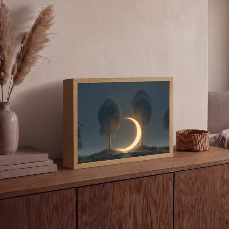 Lightbox - Wandlamp - Maan - Bomen - Wandeling — 4