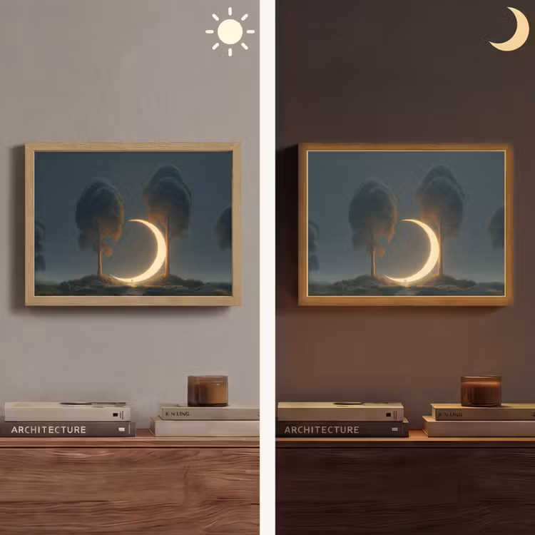 Lightbox - Wandlamp - Maan - Bomen - Wandeling — 6