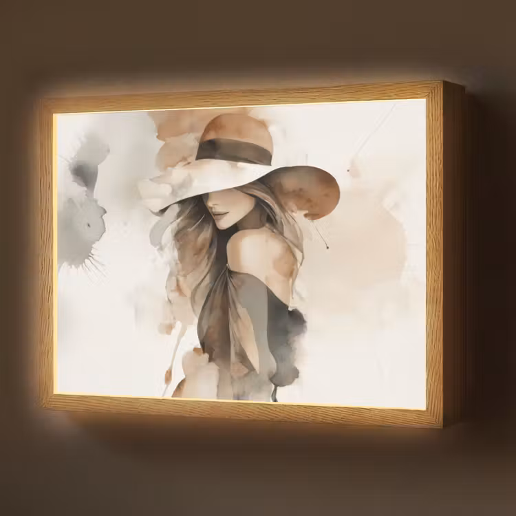 Lightbox - Wandlamp - Mysterieus - Vrouw - Sepia — 1
