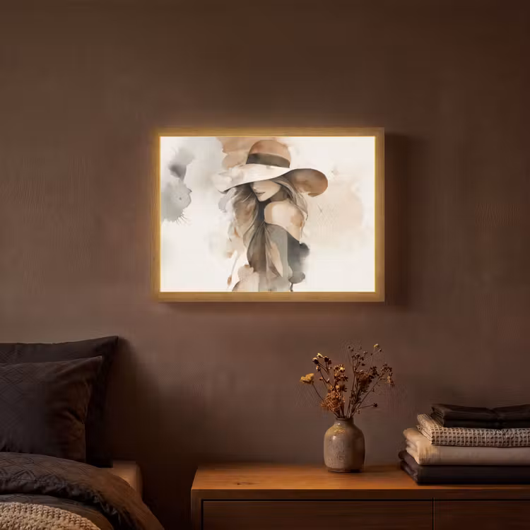 Lightbox - Wandlamp - Mysterieus - Vrouw - Sepia — 3
