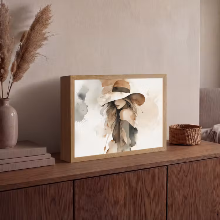 Lightbox - Wandlamp - Mysterieus - Vrouw - Sepia — 4