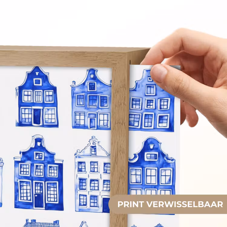 Lightbox - Wandlamp - Patroon - Huizen - Blauw — 5